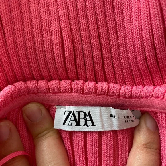 Zara Pink Ribbed Tube Top - Picture 2 of 2